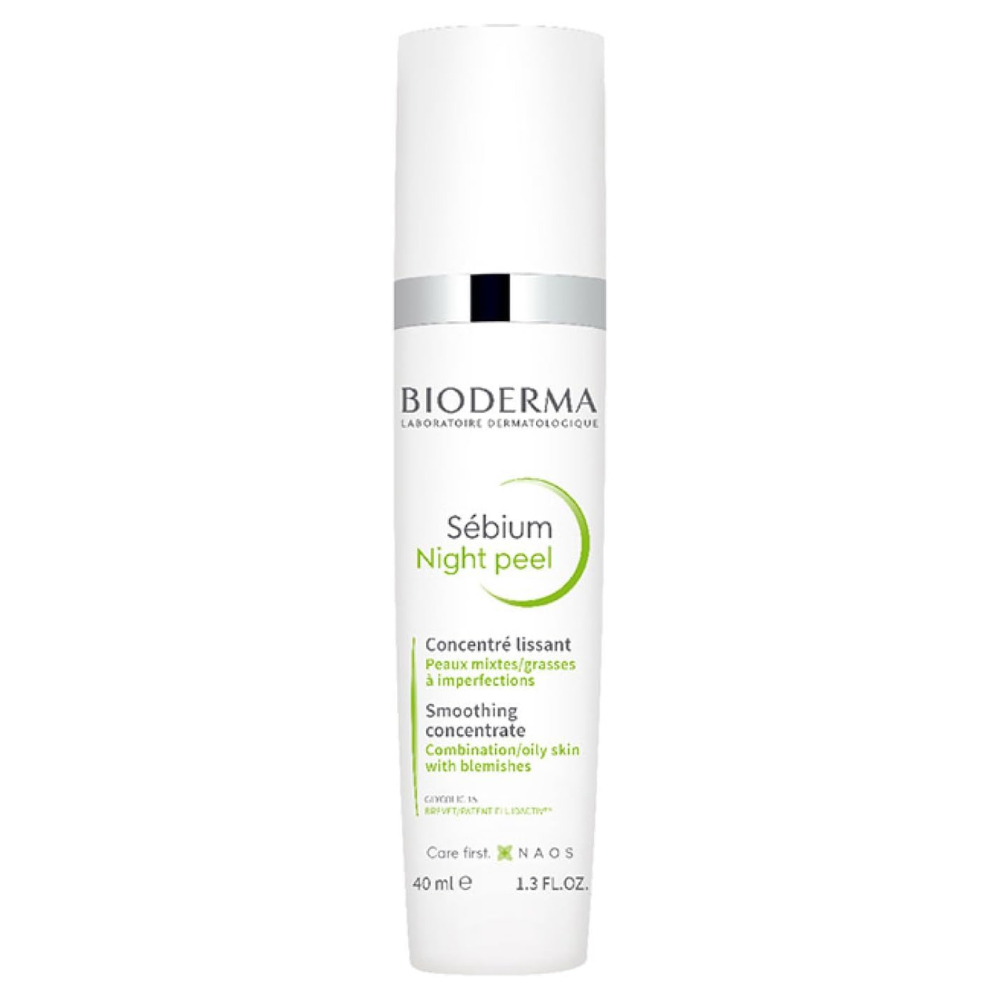 Bioderma Sebium Night Peel Smoothing Concentrate Gel For Combination To Oily Skin With Blemishes, 40 ml