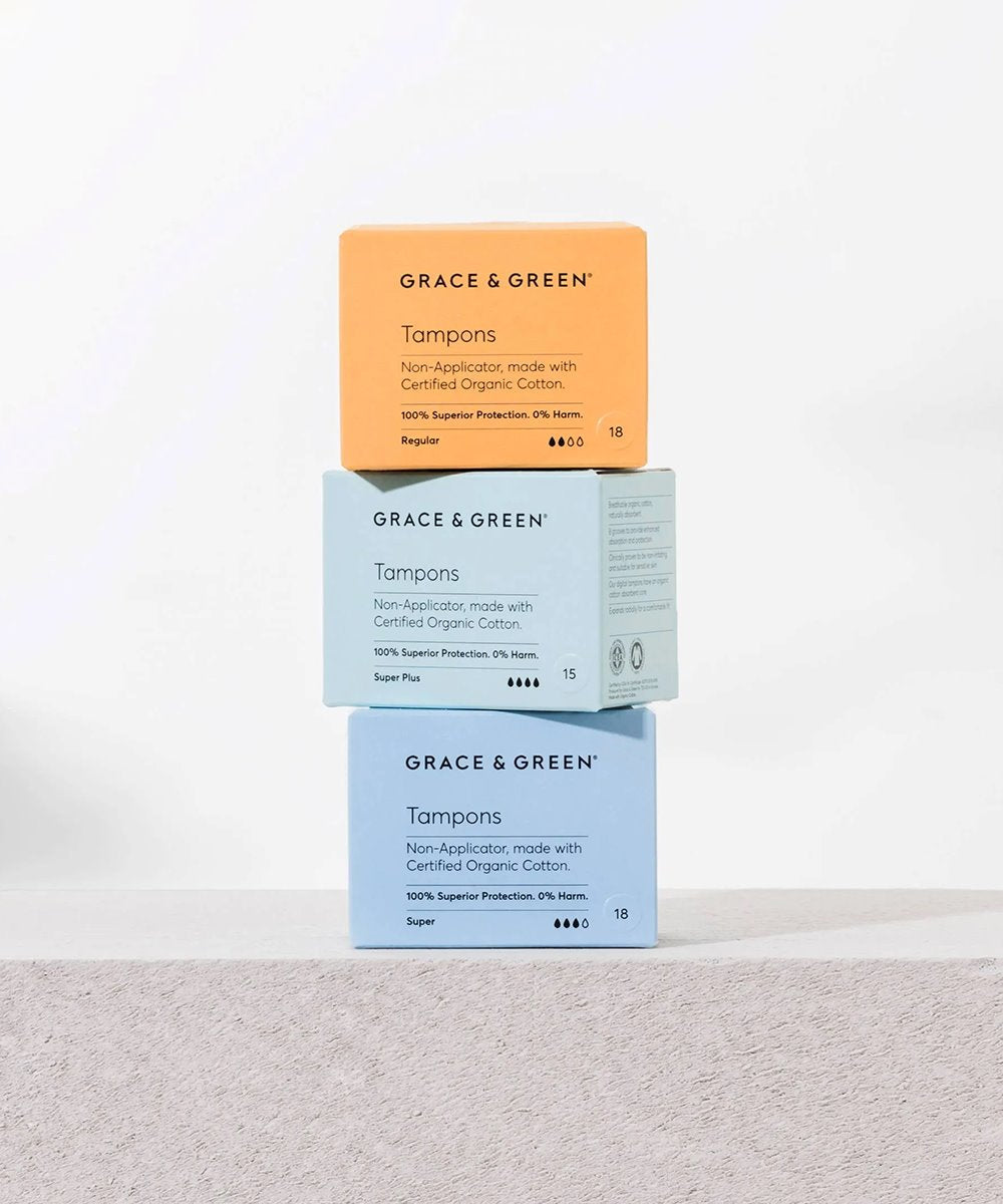 Grace & Green Organic Non Applicator Tampons - Super