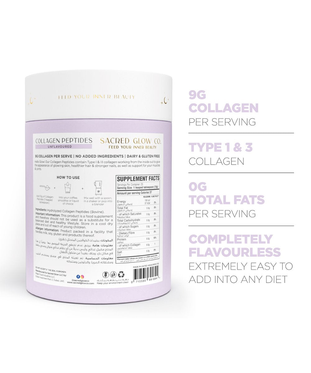 Sacred Glow Co. Collagen Peptides - Unflavoured Hydrolysed Bovine Collagen