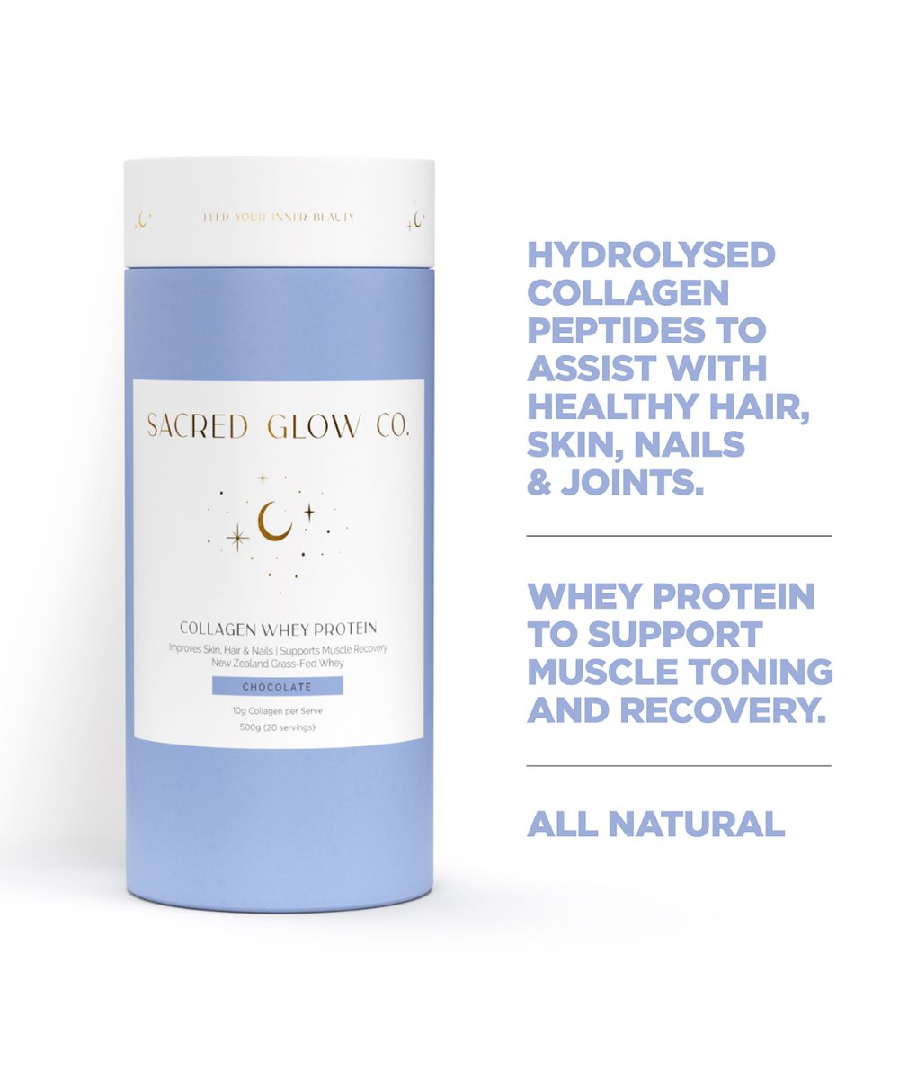 Sacred Glow Co. Collagen Whey Protein - Natural Chocolate Flavour