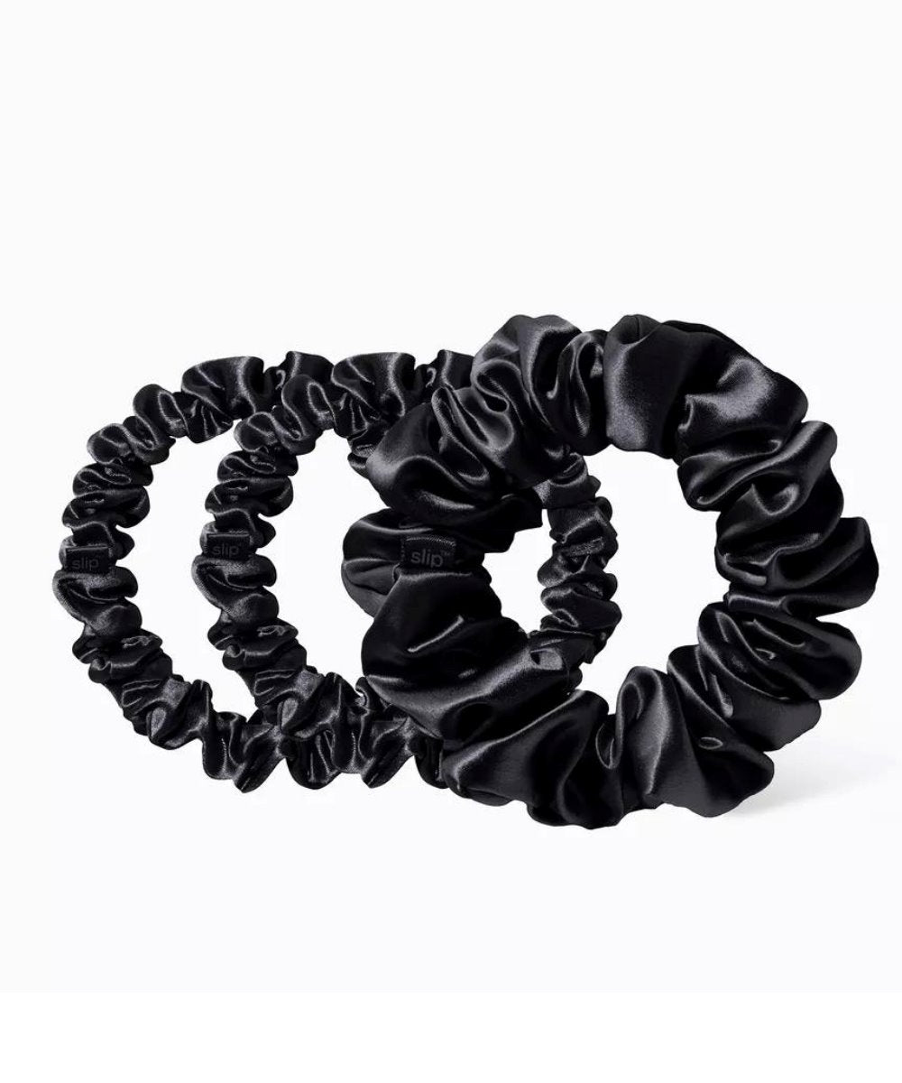Slip Pure Silk Back To Basics Assorted Scrunchie Set Black