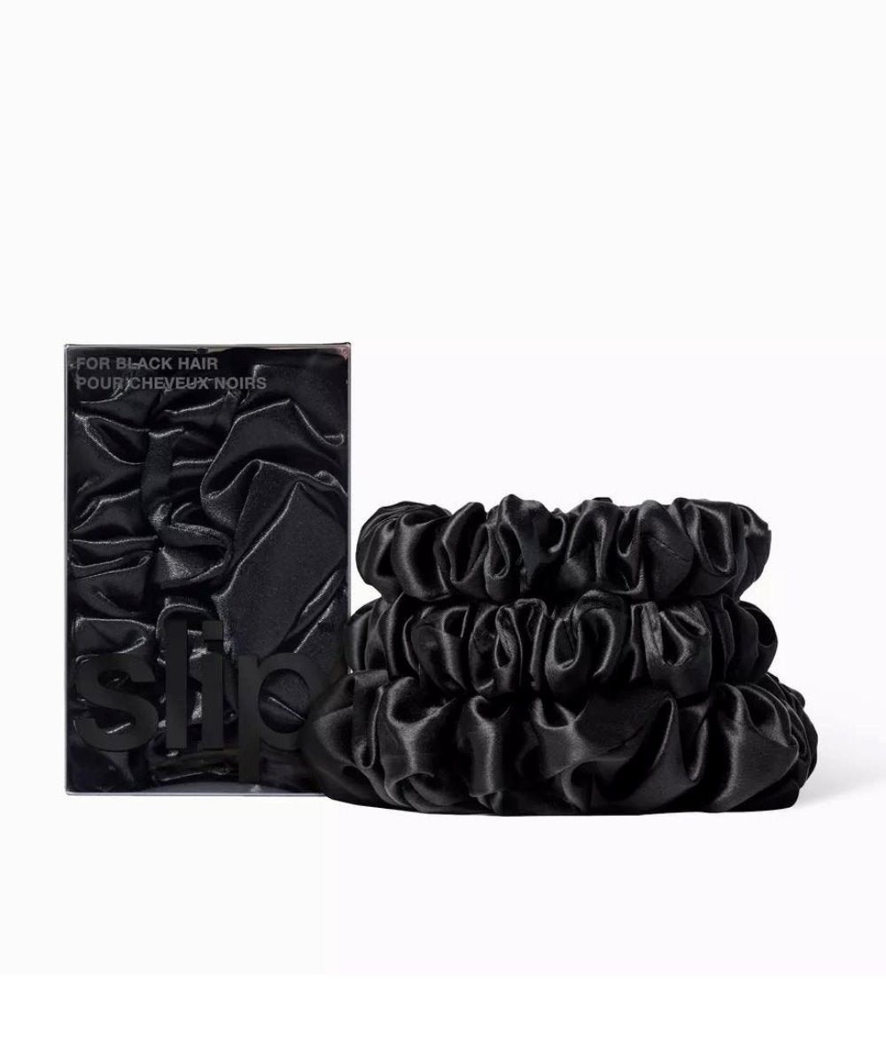 Slip Pure Silk Back To Basics Assorted Scrunchie Set Black