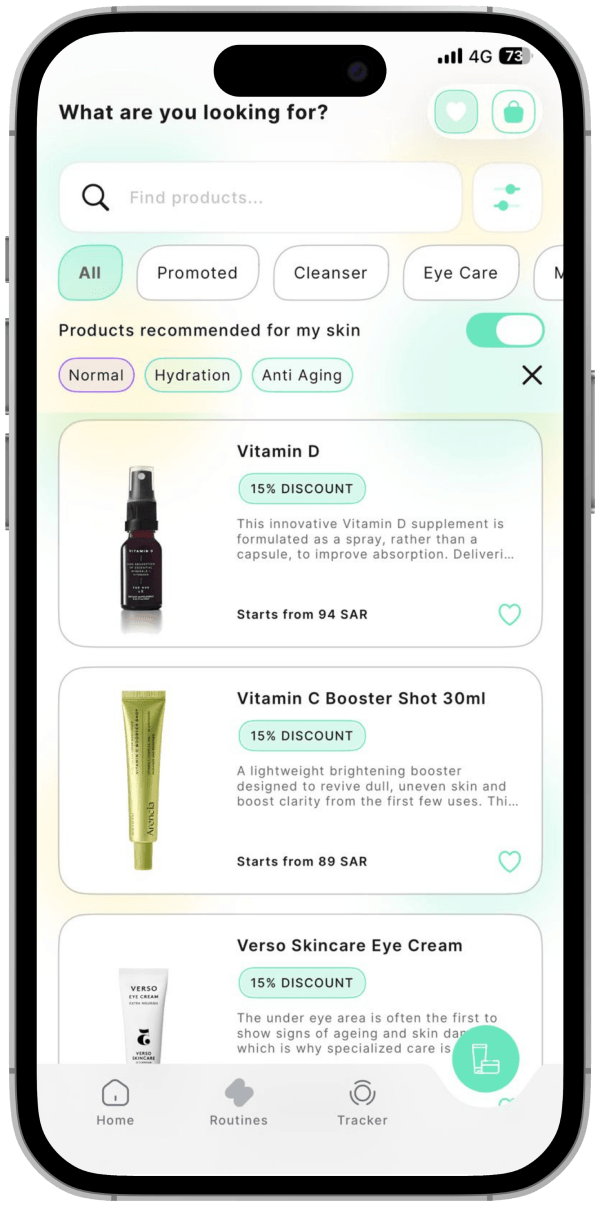 Smart Skincare App Interface