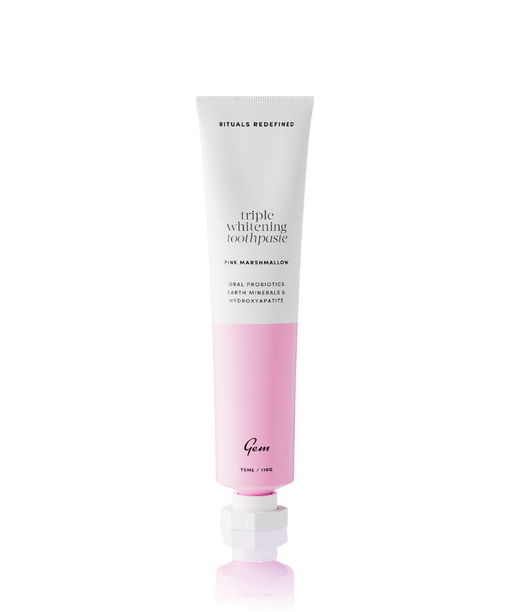 Gem Triple Whitening Toothpaste Pink Marshmallow 