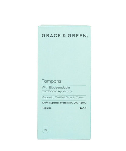 Grace & Green Organic Biodegradable Applicator Tampons - Regular 