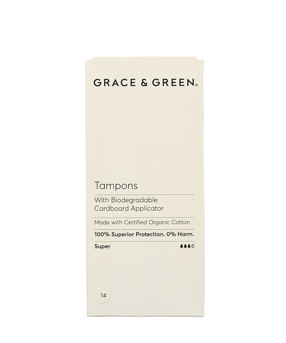 Grace & Green Organic Biodegradable Applicator Tampons - Super 