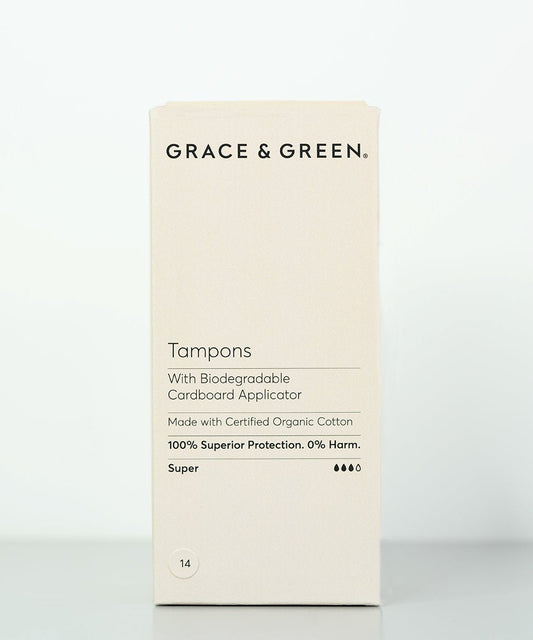 Grace & Green Organic Biodegradable Applicator Tampons - Super 