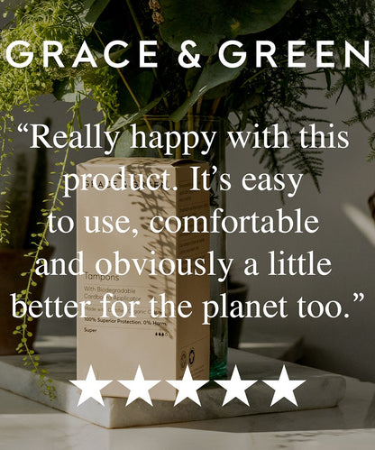 Grace & Green Organic Biodegradable Applicator Tampons - Super 
