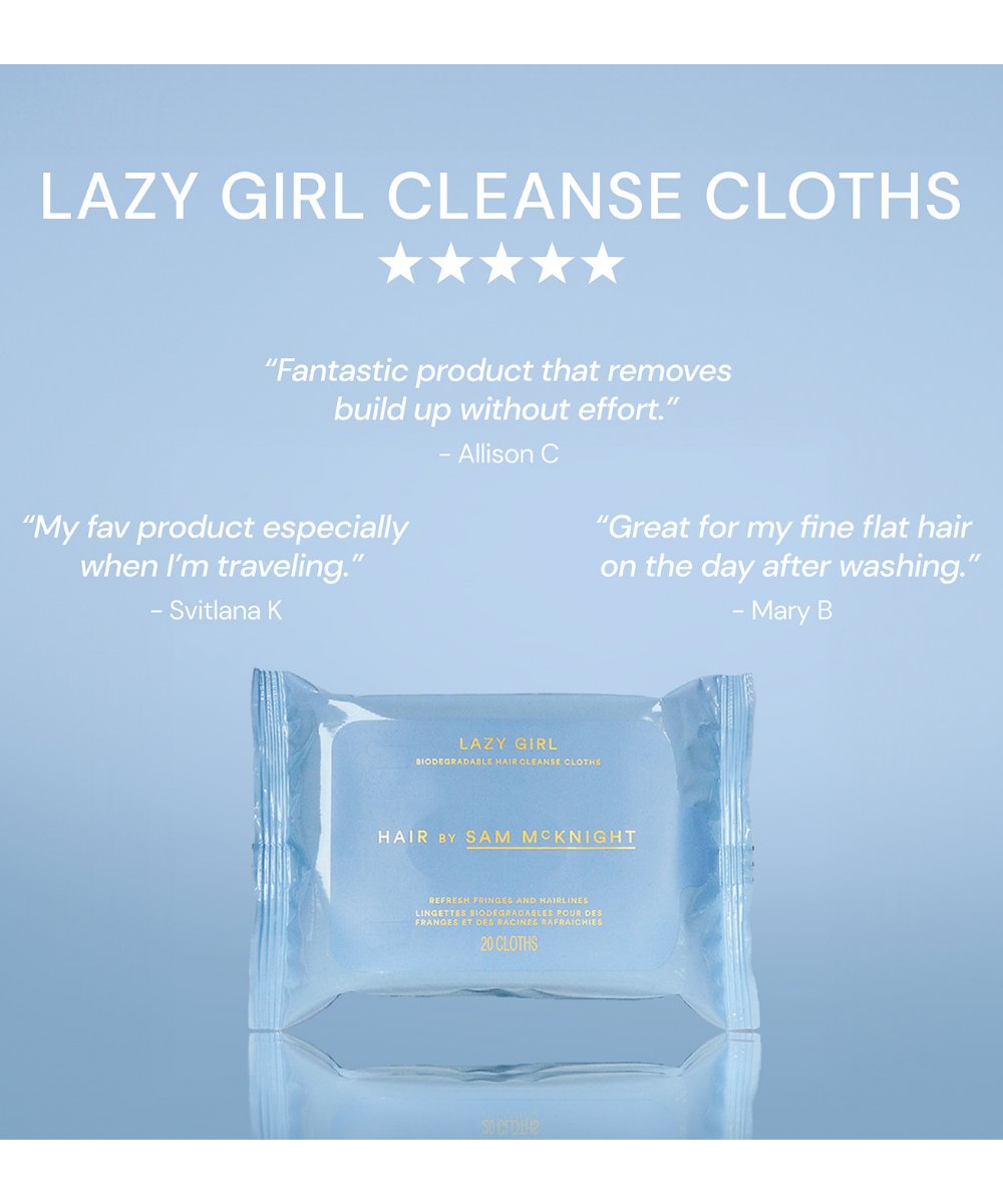 Hair by Sam McKnight Lazy Girl Biodegradable Hair Cleanse Cloths 