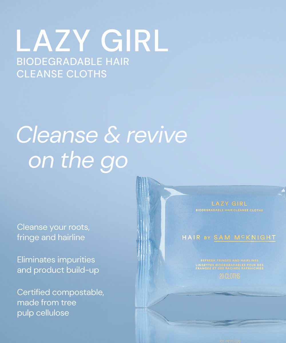 Hair by Sam McKnight Lazy Girl Biodegradable Hair Cleanse Cloths 