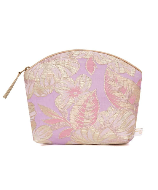 Holistic Silk Holistic Silk Limited Edition Lavender Make Up Bag - Rose Gold Silk Brocade 