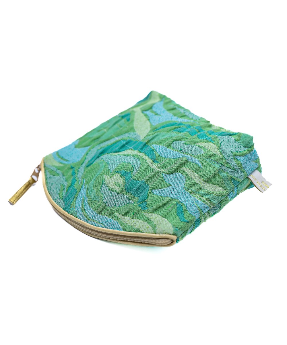 Holistic Silk Limited Edition Lavender Make Up Bag - Textured Jade Silk Brocade 