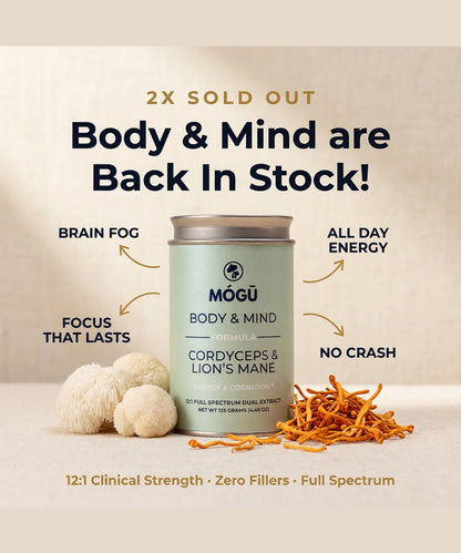 Mogu Mushrooms Body and Mind Organic Lion's Mane & Cordyceps Militaris 