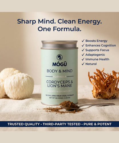 Mogu Mushrooms Body and Mind Organic Lion's Mane & Cordyceps Militaris 