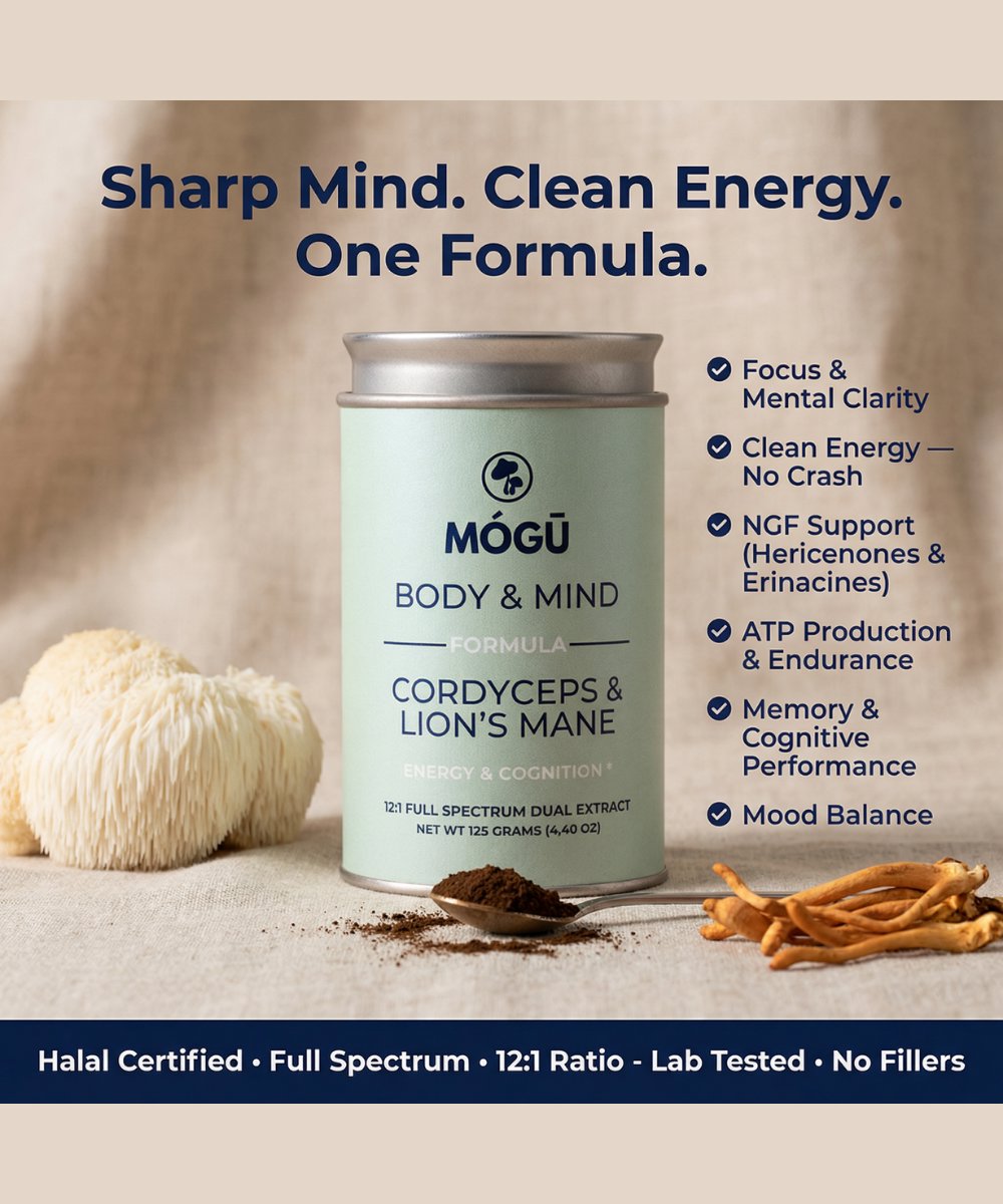 Mogu Mushrooms Body and Mind Organic Lion's Mane & Cordyceps Militaris 