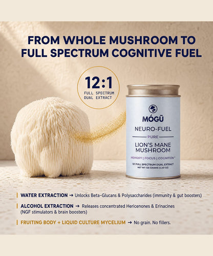 Mogu Mushrooms Neuro-Fuel Organic Lion's Mane Mushroom 