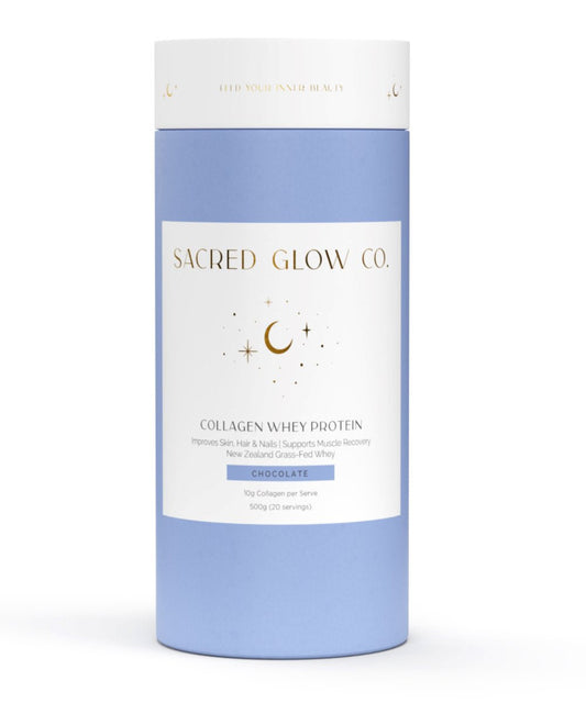 Sacred Glow Co. Collagen Whey Protein - Natural Chocolate Flavour 