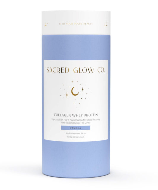 Sacred Glow Co. Collagen Whey Protein - Natural Vanilla Flavour 