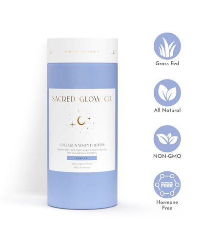 Sacred Glow Co. Collagen Whey Protein - Natural Vanilla Flavour 