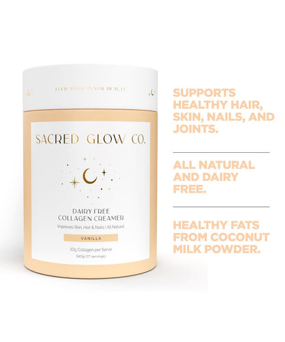 Sacred Glow Co. Dairy Free Collagen Creamer - Natural Vanilla Flavour 