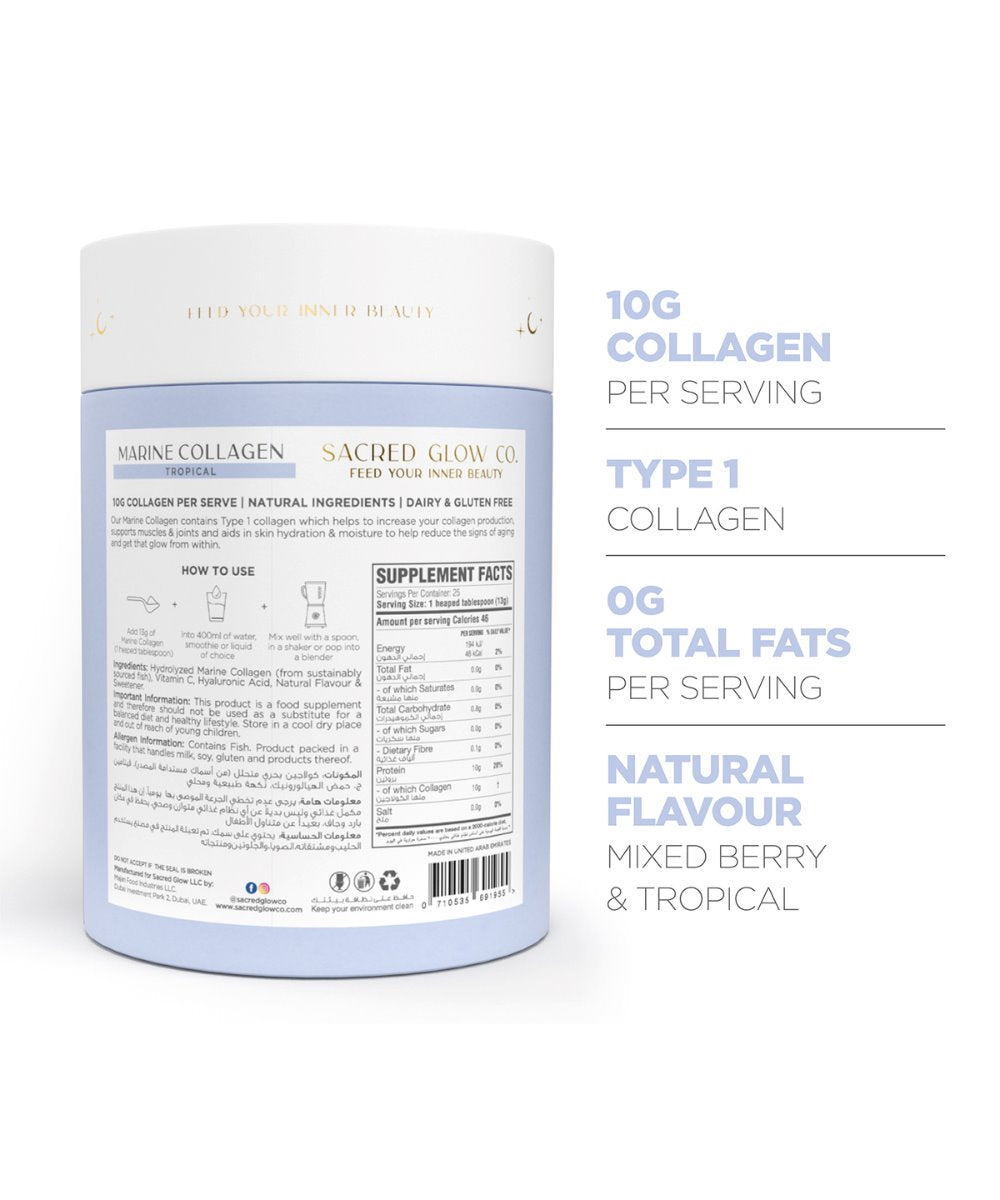 Sacred Glow Co. Marine Collagen - Natural Tropical Flavour 