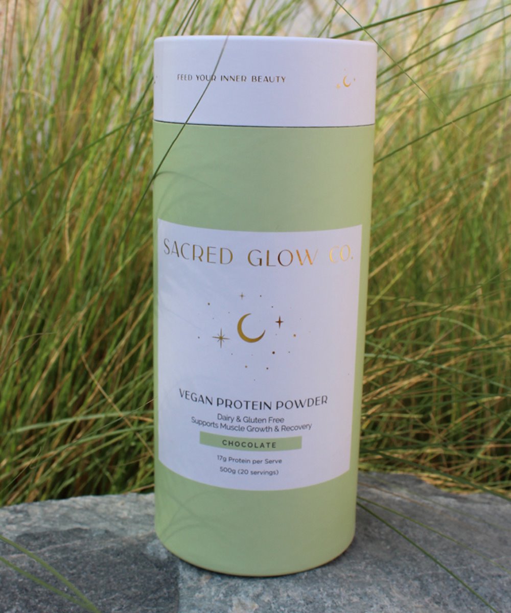 Sacred Glow Co. Vegan Protein - 4 Vegan Proteins - Natural Chocolate Flavour 