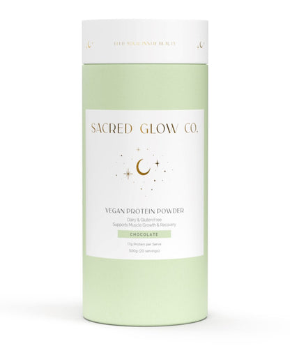 Sacred Glow Co. Vegan Protein - 4 Vegan Proteins - Natural Chocolate Flavour 