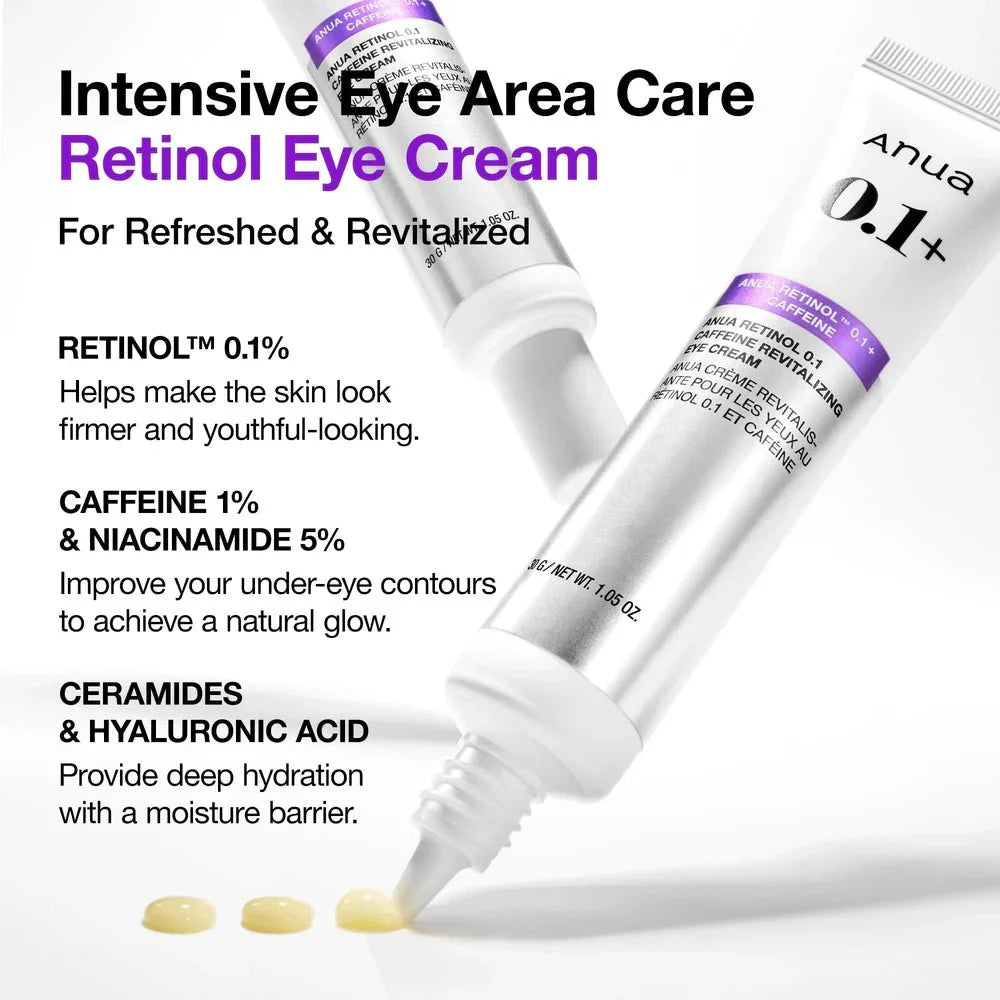 Buy Anua Retinol 0.1 Caffeine Revitalizing Eye Cream 30g Online in Saudi Arabia - YASHIE SA