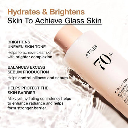 Buy Anua Rice 70 Glow Milky Toner 250ml Online in Saudi Arabia - YASHIE SA