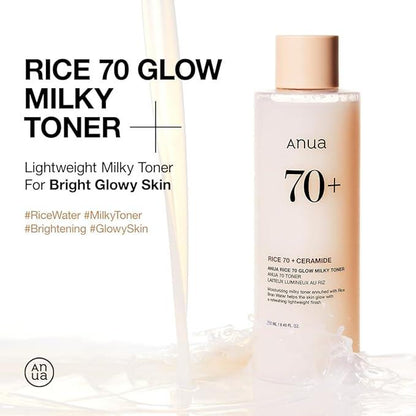 Buy Anua Rice 70 Glow Milky Toner 250ml Online in Saudi Arabia - YASHIE SA