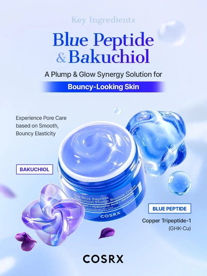 Buy Cosrx The Blue Peptide Bakuchiol Plump Bounce Cream 50ml Online in Saudi Arabia - YASHIE SA