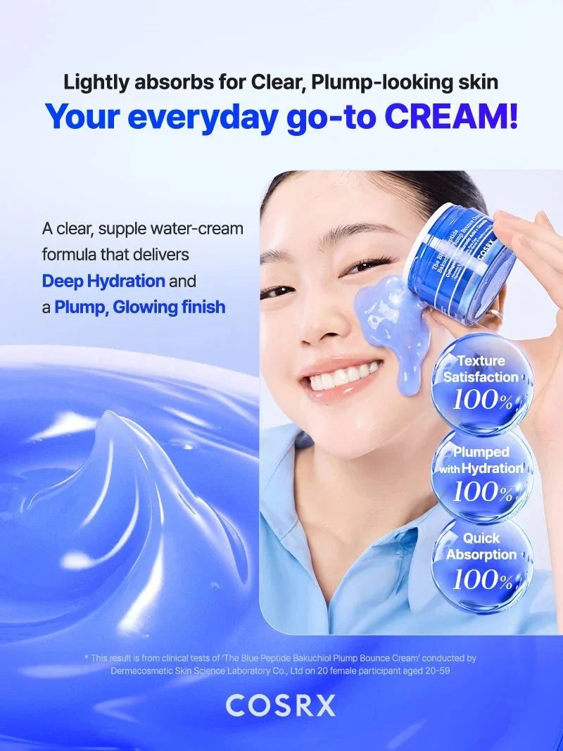 Buy Cosrx The Blue Peptide Bakuchiol Plump Bounce Cream 50ml Online in Saudi Arabia - YASHIE SA