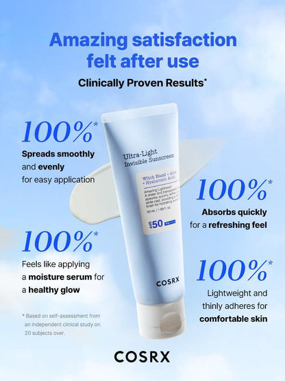 Buy Cosrx Ultra-Light Invisible Sunscreen SPF50 PA++++ 50ml Online in Saudi Arabia - YASHIE SA