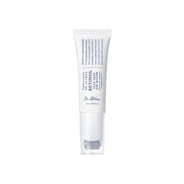 Dr.Althea Retinol Flat Iron Eye Roller tube with cooling metal applicator.