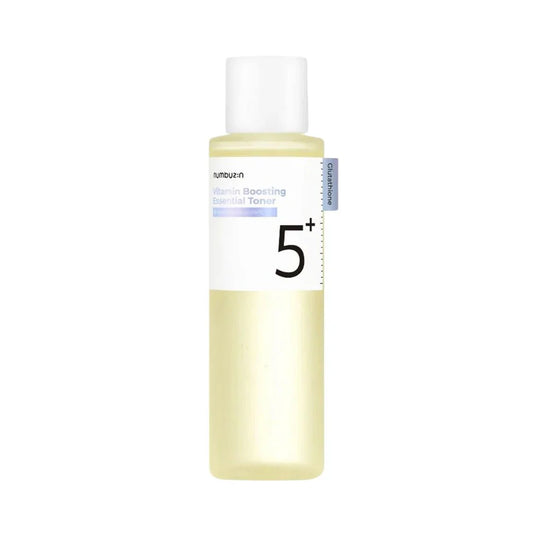 Front view of the numbuzin No.5+ Vitamin Boosting Essential Toner 200ml bottle.
