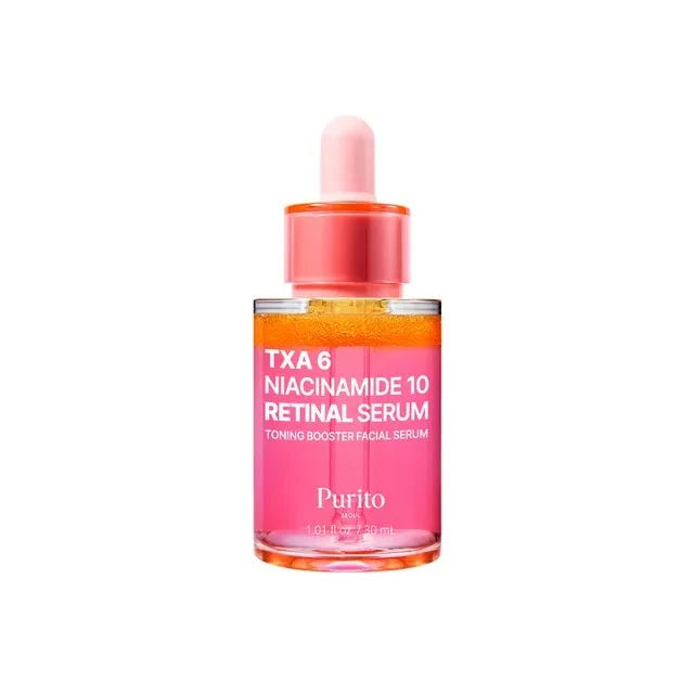 Front view of the Purito SEOUL TXA 6 Niacinamide 10 Retinal Serum 30ml bottle.