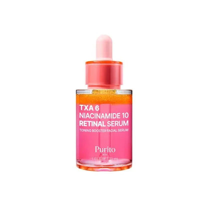 Front view of the Purito SEOUL TXA 6 Niacinamide 10 Retinal Serum 30ml bottle.