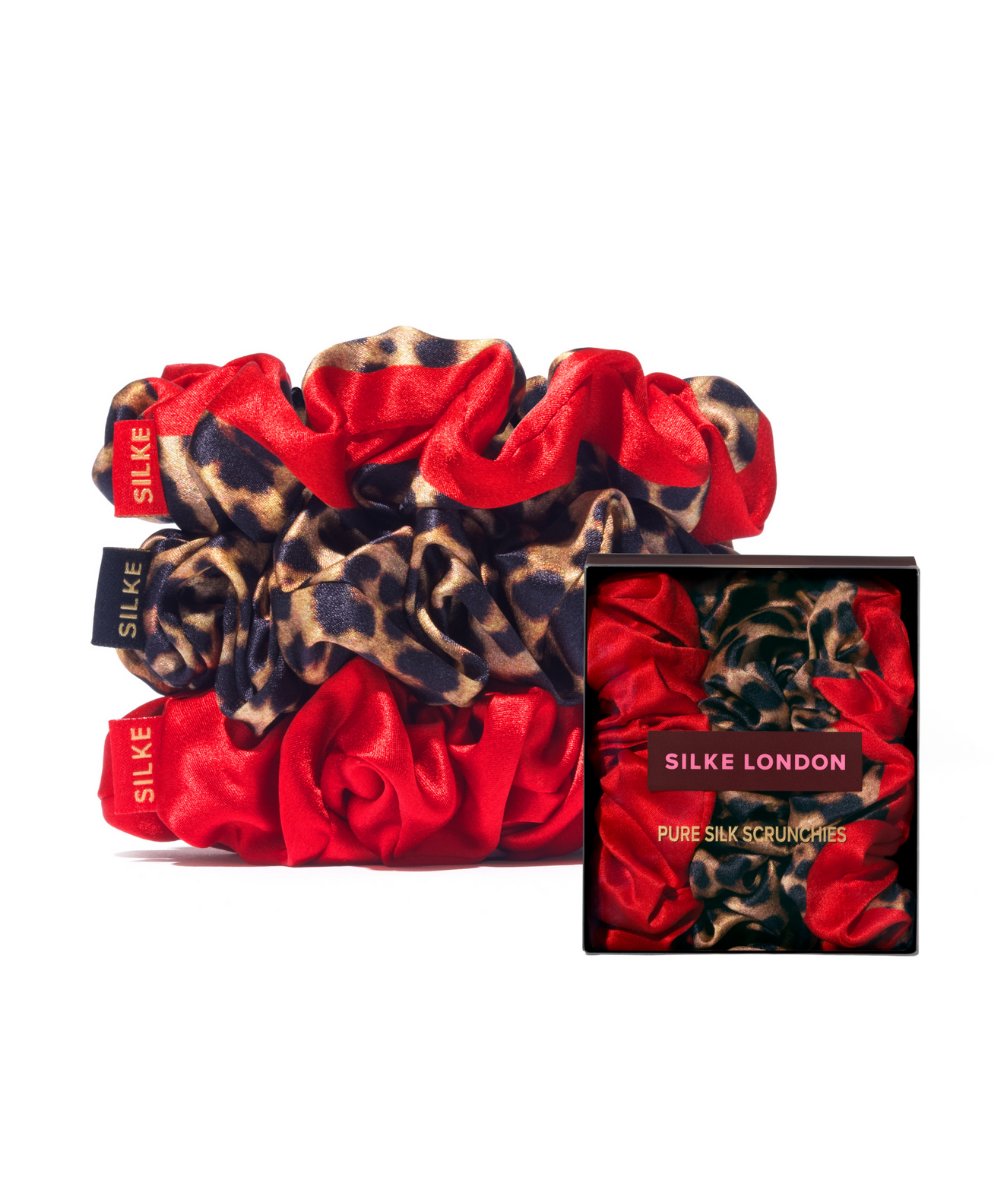 SILKE London SILKE Hair Scrunchies - Leopard Red 