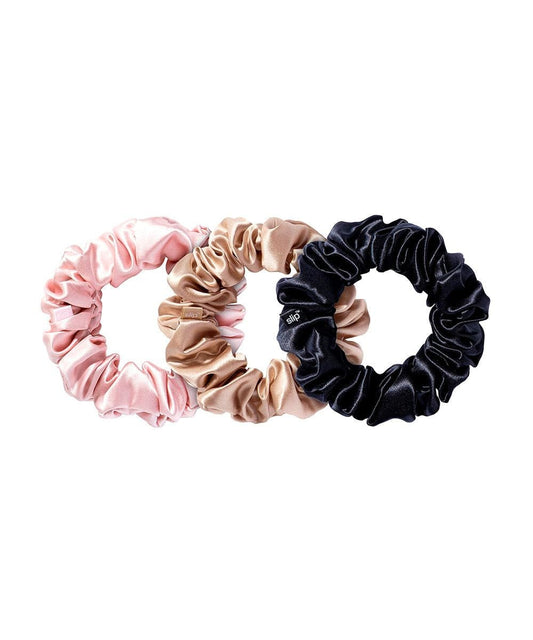 Slip Silk Classic Large Scrunchie (1 X Black 1 X Pink 1 X Caramel) 