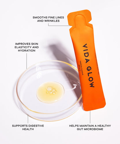 Vida Glow Liquid Collagen Skin + Gut, Tropical 