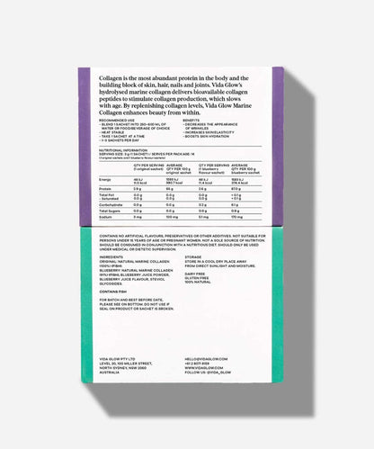 Vida Glow Mixed Natural Marine Collagen Trial Pack – 14 serves 