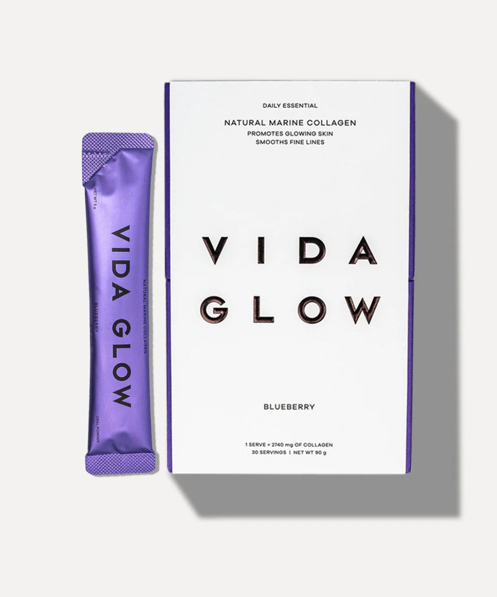Vida Glow Natural Marine Collagen Sachets Blueberry 