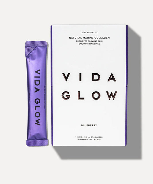 Vida Glow Natural Marine Collagen Sachets Blueberry 