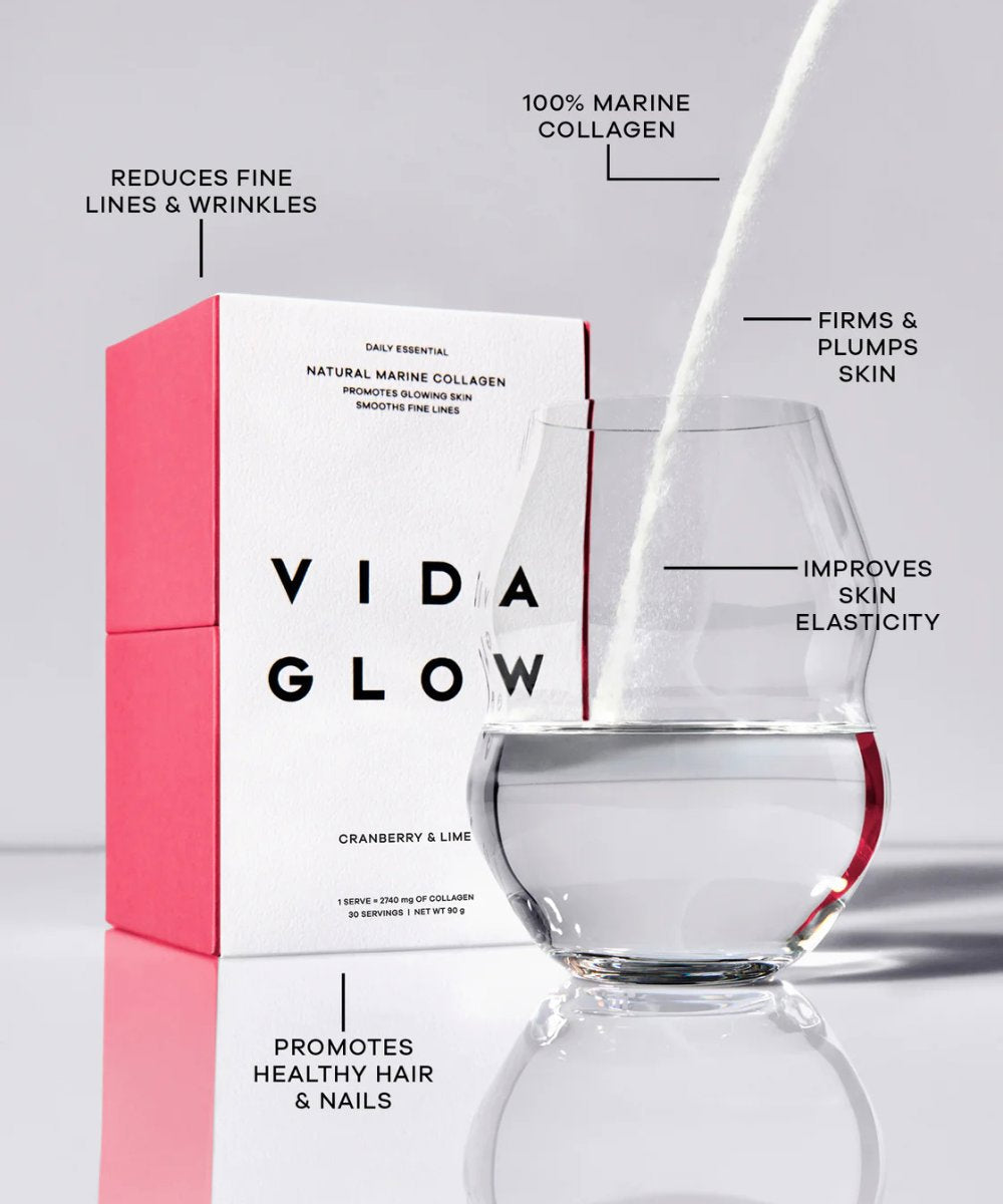Vida Glow Natural Marine Collagen Sachets Cranberry & Lime 