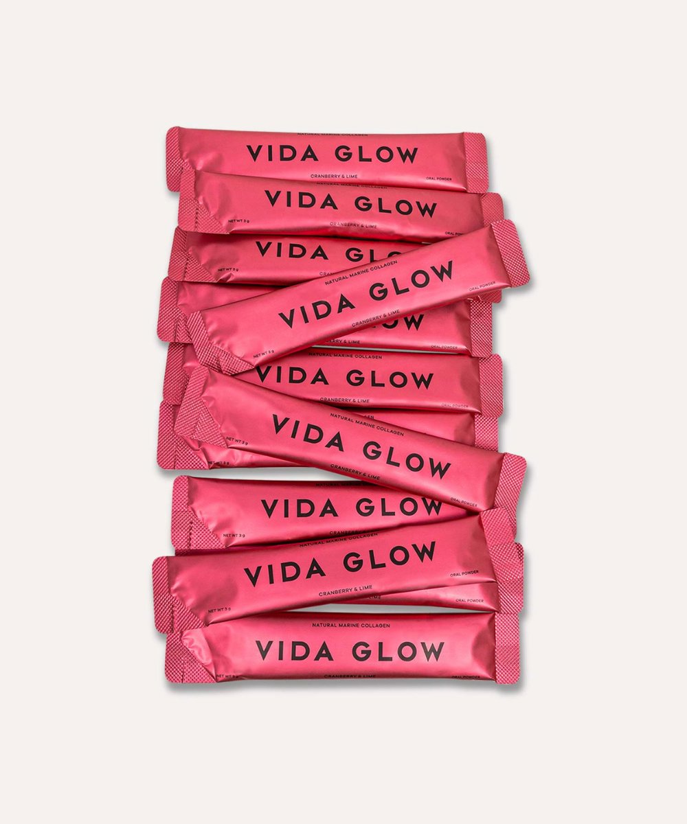 Vida Glow Natural Marine Collagen Sachets Cranberry & Lime 