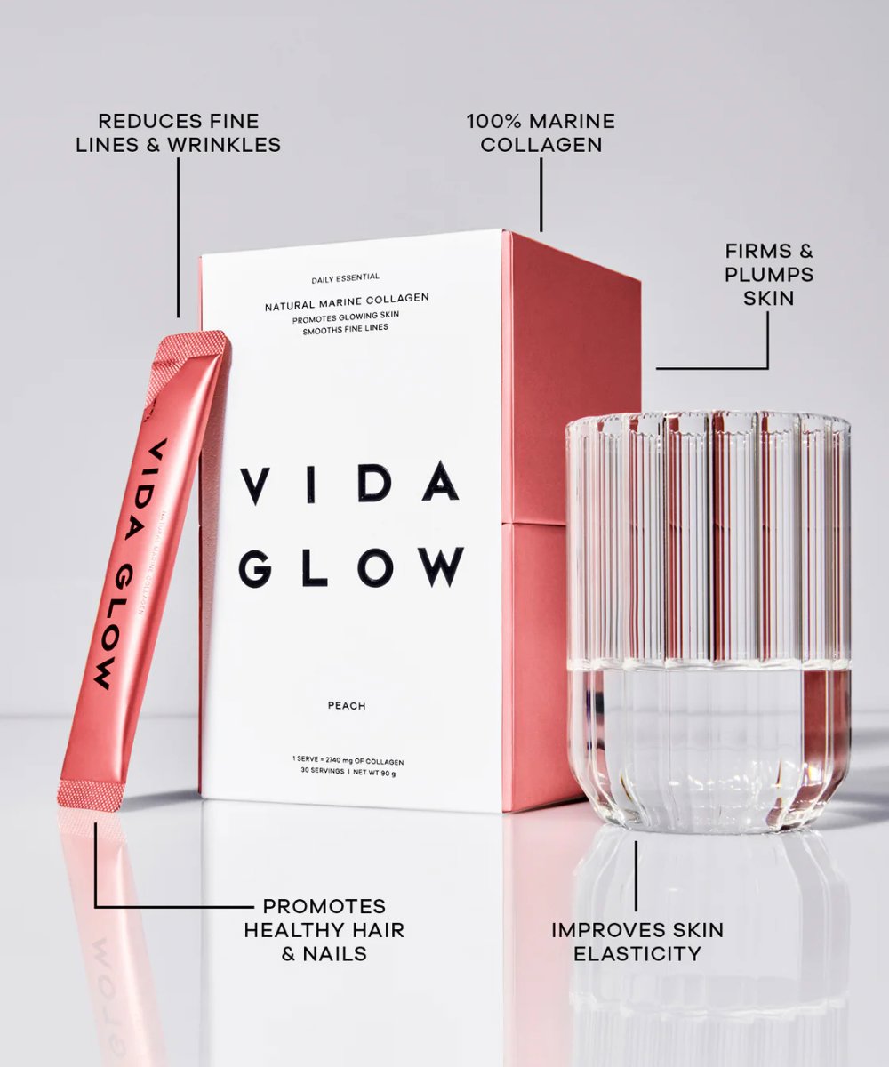 Vida Glow Natural Marine Collagen Sachets Peach 