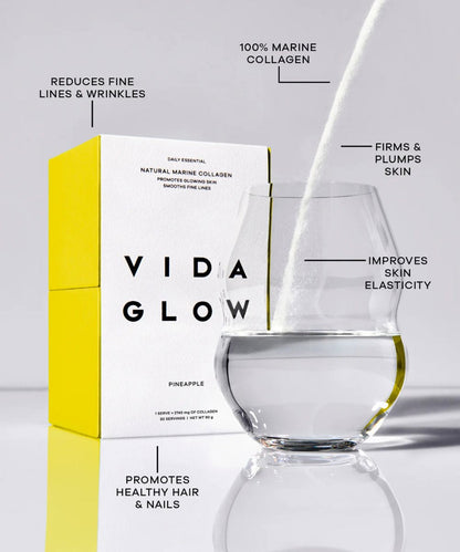 Vida Glow Natural Marine Collagen Sachets Pineapple 