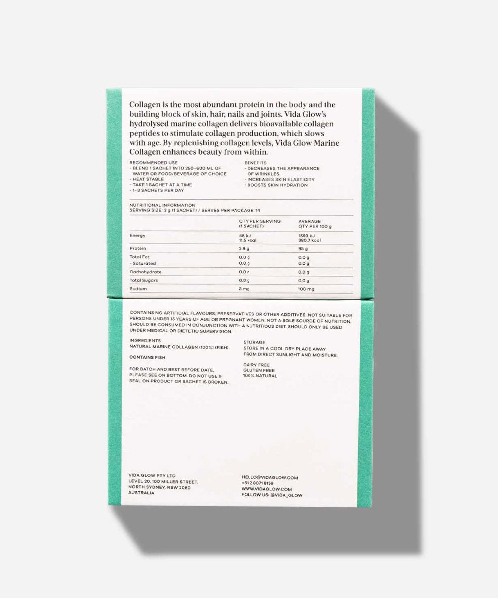 Vida Glow Natural Marine Collagen Trial Pack – 14 serves 